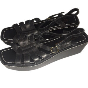 Donald J Pliner Black Saby Platform Sandals